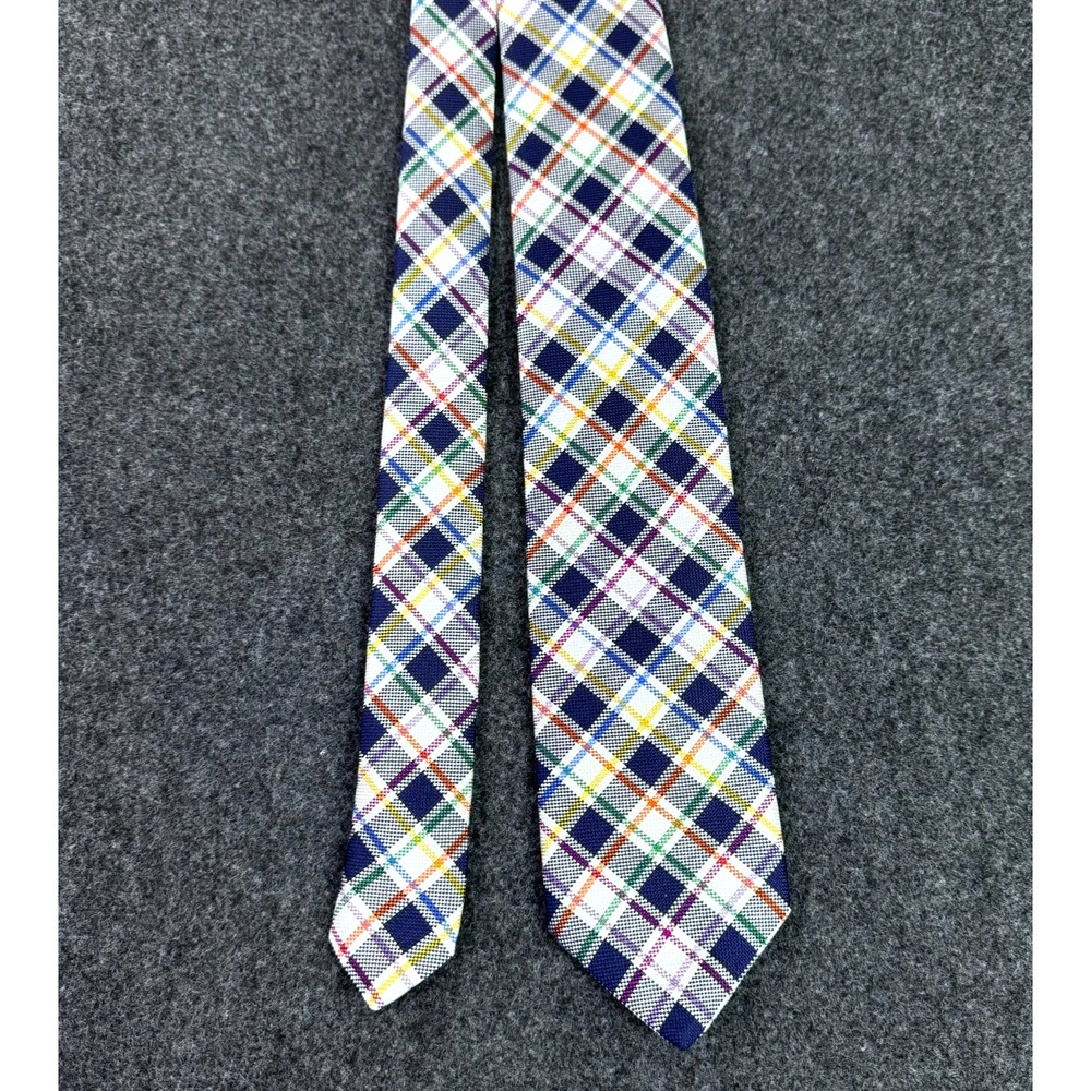 Charler Tyrwhitt Men's Dress Neck Tie Multicolor Plaid England Made 100% Silk